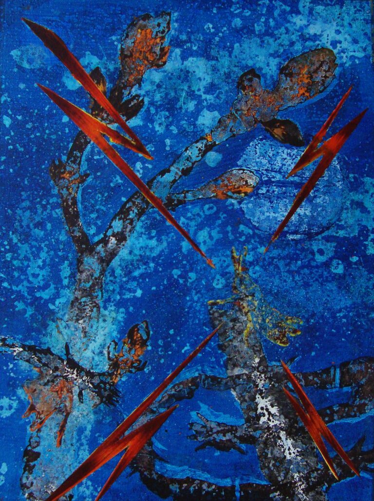 Dann zirp ich leise - eggtempera on cotton paper - h.76 x w. 56 cm.