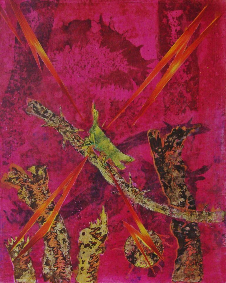 Dann zirp ich leise - eggtempera on cotton paper - h.76 x w. 56 cm framed 70x90 cm